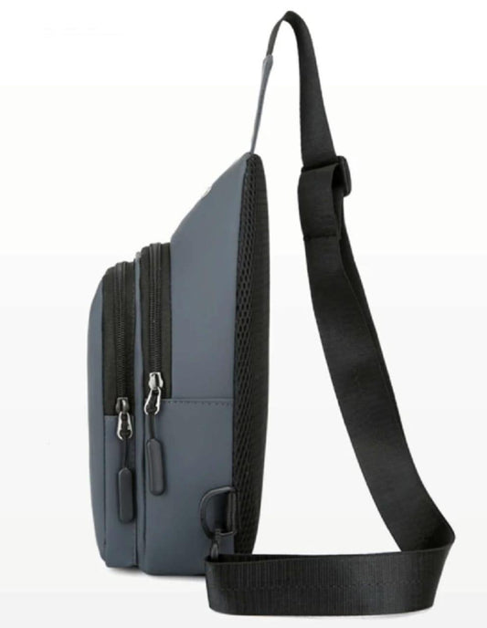 🎒 Men’s Waterproof One-Side Shoulder Bag – Multi-Pocket, Mobile-Friendly & Stylish Carry 💧📱